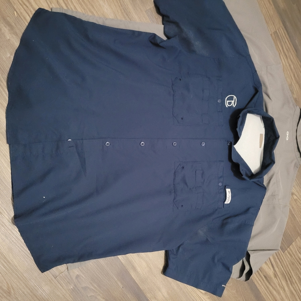 Mens Navy and Gray Button-Up Shirts XL Bundle Lot - Picture 7 of 12